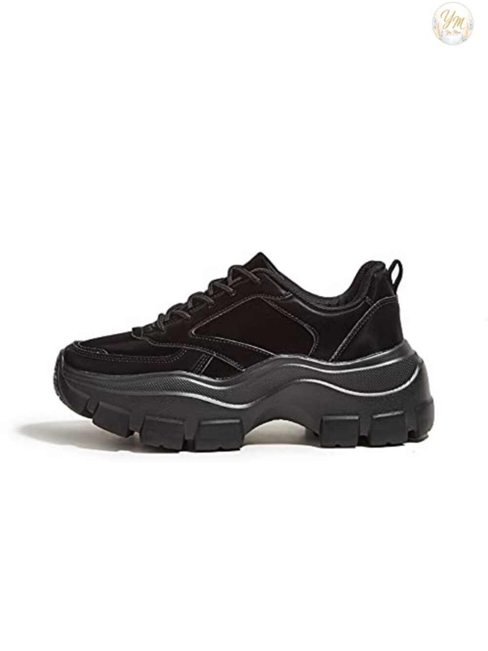 Chunky Platform Lace-Up Walking Sneakers Memory Foam Slip Resistant